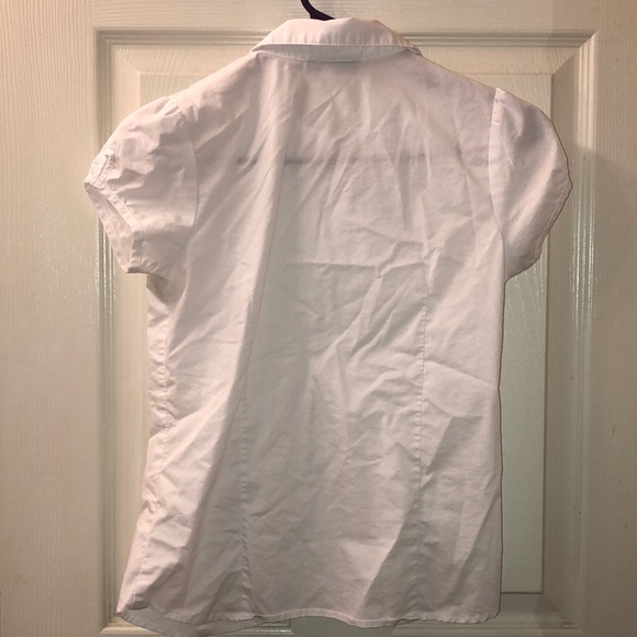 Girls White Button Down Uniform Shirt - Picture 2 of 4